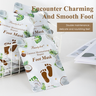 Coconut Oil Nourishing Moisturizing Sheet Feet Mask Soft Touch Baby Skin Care Foot Spa Products Peels Salon Foot Peeling Foot Ma