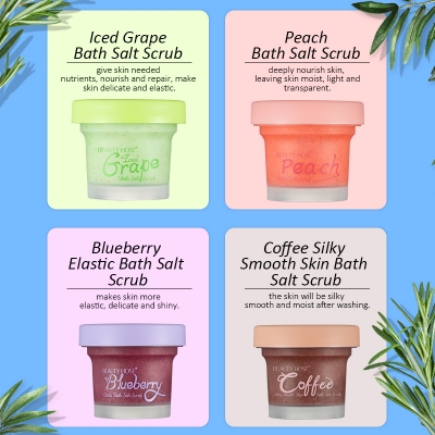 Beauty Host Iced Grape Peach Blueberry Coffee Bath Salt scrub